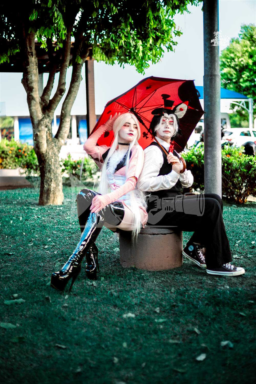 Angel Dust e Husk no Mugiwara Fest